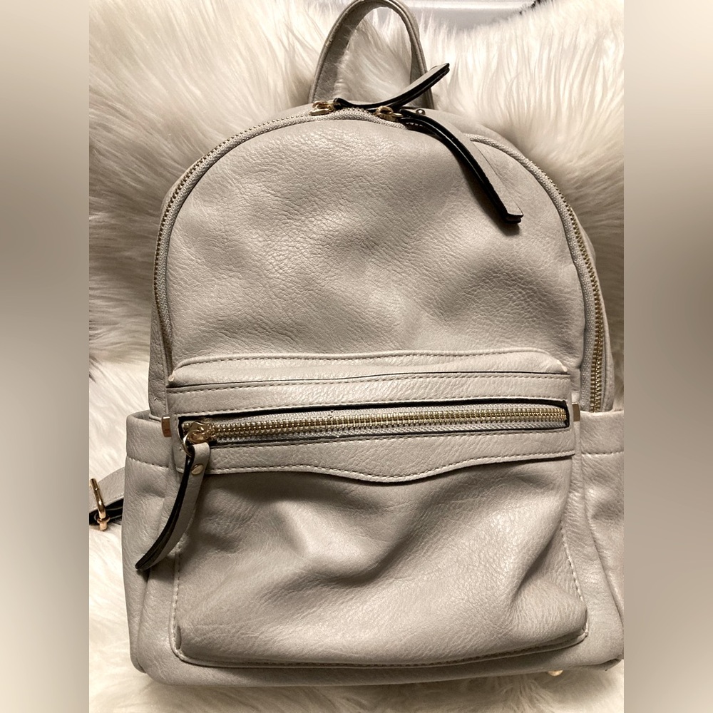 Cream Vegan backpack purse